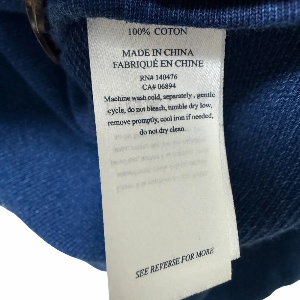 Faherty Mens Inlet Cotton Knit Blazer Size L Indigo Wash‎ Casual Stretch Preppy